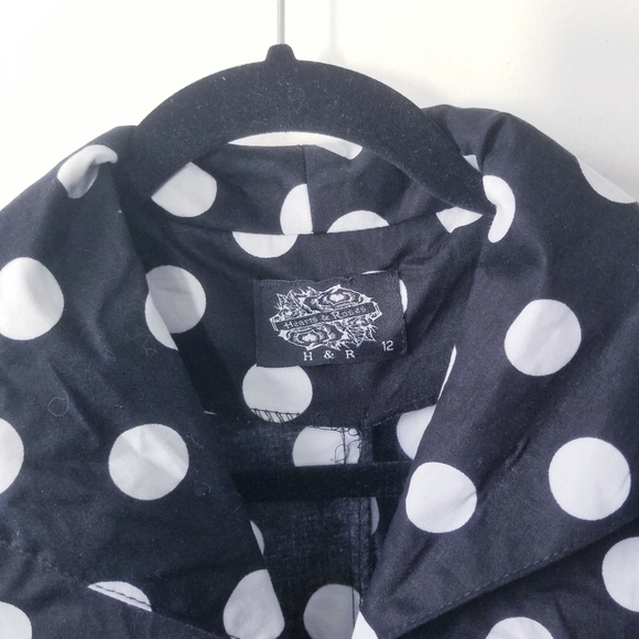 H & R Hearts & Roses Polka Dot Flare Dress Size 12 EUC - Picture 4 of 4